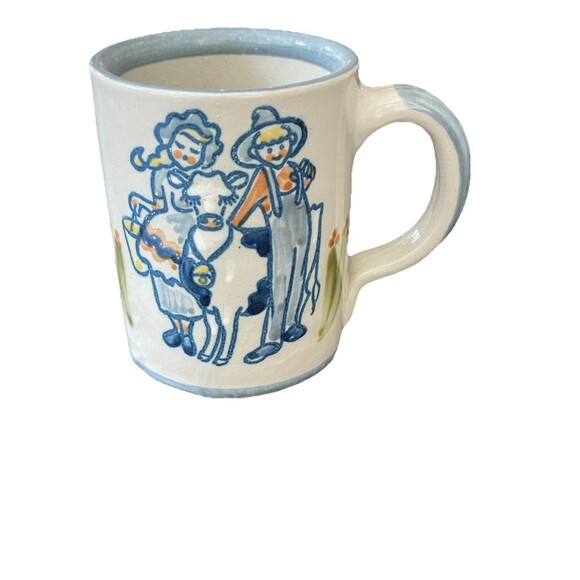 Louisville Stoneware Coffee Mug Cow‎ & Farmers - Picture 1 of 5